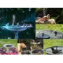 Плаваючий садовий фонтан із сонячною панеллю та різними насадками Solar Fountain Чорний