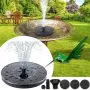 Плаваючий садовий фонтан із сонячною панеллю та різними насадками Solar Fountain Чорний