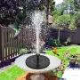 Плаваючий садовий фонтан із сонячною панеллю та різними насадками Solar Fountain Чорний