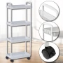 Етажерка на колесах 4 полиці біла підлогова Storage rack AN906