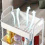 Етажерка на колесах 4 полиці біла підлогова Storage rack AN906