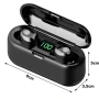 Беспроводные Bluetooth наушники F9, Черные / Сенсорные наушники с зарядным кейсом / Вакуумные блютуз наушники