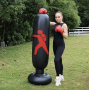 Надувна боксерська груша 160 см неваляшка підлогова портативна повітряна для дітей та дорослих Чорний