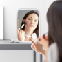 Дзеркало для макіяжу з LED-підсвіткою, LED Makeup Mirror, Біле/Настільне дзеркало акумуляторне