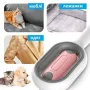 Щітка для вичісування шерсті хатніх тварин 4 в 1 Pet Cleaning Comb з масажем і чищенням речей Pink W28