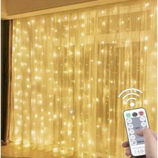 Світлодіодна гірлянда штора LED Light 3х2 метри від USB + пульт Теплий SF-19