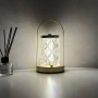 Портативная металлическая настольная LED лампа D15 Аккумуляторная лампа с сенсорным управлением