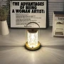 Портативная металлическая настольная LED лампа D15 Аккумуляторная лампа с сенсорным управлением