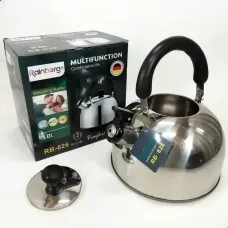 УЦІНКА! Чайник зі свистком із неіржавкої сталі Rainberg RB-626 3 л (Немає свистка 3358)