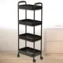 Підлогова пересувна 4 ярусна полиця-етажерка на колесах SKLM-11 104х40х26 см
