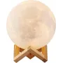 УЦІНКА! Світильник-нічник 3D шар Місяць Moon Lamp на дерев'яній підставці 15 см (Плохе паковання 2792)