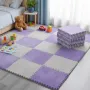 М'який килимок-пазл із пухнастим ворсом 30×30 см Фіолетовий килимок-пазл протиударний і антиковзний