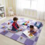 М'який килимок-пазл із пухнастим ворсом 30×30 см Фіолетовий килимок-пазл протиударний і антиковзний