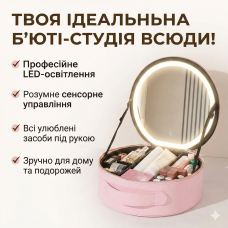 Портативний органайзер для косметики з LED дзеркалом і сенсорною підсвіткою Beauty Travel Case
