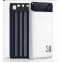 Павербанк PB-461 30000 mAh с LED дисплеем, быстрой зарядкой QC 3.0, USB / Type-C / Lightning, белый