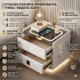Розумна прикроватна тумба YJXF01 White з вбудованим сейфом, бездротовою зарядкою та Bluetooth-колонкою (Біла екошкіра)