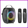 Портативна Bluetooth колонка 4" з двома бездротовими мікрофонами ZQS-W4107 8W