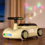 Дитяча машина-толокар S-628 "Retro Style" з LED-підсвічуванням, музичним кермом та багажником (Бежевий)