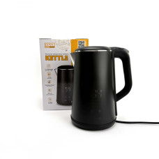 Електричний чайник DENX DX2087 на 1,6 л 1500 Вт із регулятором температури. Чорний (DX2087)