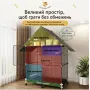 Велика металева клітка для птахів 74×37×152 см на колесах із дахом + іграшки/Клітка для папуги канарки/Віль'єр для птахів
