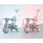 Блакитний Триколісний велосипед Baby Carriage 588 / Велосипед з батьківською ручкою і кошиком/Велосипед-коляска