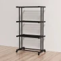 Етажерка металева RIAS Clothes Drying Rack 8041 на колесах, 4 яруси, 155×80×40 см, чорна