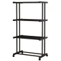 Етажерка металева RIAS Clothes Drying Rack 8041 на колесах, 4 яруси, 155×80×40 см, чорна