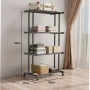 Етажерка металева RIAS Clothes Drying Rack 8041 на колесах, 4 яруси, 155×80×40 см, чорна