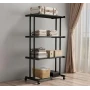 Етажерка металева RIAS Clothes Drying Rack 8041 на колесах, 4 яруси, 155×80×40 см, чорна