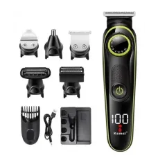 Машинка для стриження волосся 5 в 1 Kemei KM-696 Чорний Тример для стриження й окантовки бороди