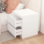 Приліжкова тумба без ручок із двома шухлядами, біла, STL-MD 78 30×32×41 см