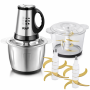 Подрібнювач кухонний електричний RAF R.7028 2в1 дві чаші 3 л (метал і скло) 300 Вт чопер для м'яса