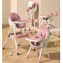 Дитячий стільчик-трансформер F005 для годування, ігровий і обідній, 3-в-1, рожевий