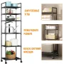 УЦІНКА! 6-рівневий підлоговий стелаж для зберігання з роликами (Плохе паковання, немає верхньої полиці 3392)