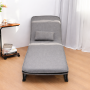 Розкладне крісло-ліжко 2в1, сіре (80х65/190х65 см), з подушкою/Речовина односпальна ліжко