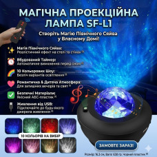 УЦЕНКА! Романтичная проекционная лампа Северное сияние для детей SF-L1 Проектор звездного неба с таймером (Плохая упаковка 3472)