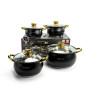 Набір каструль Haus Roland HR113-5, 4 шт. з неіржавкої сталі 1,9/2,6/3,6/6,1 л. Чорний (HR113-5)