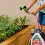 Гнучкий садовий шланг з пістолетом і котушкою переносний, 10 м, LY-907 / Шланг з котушкою / Поливальний шланг