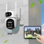 Вулична Wi-Fi камера на 2 об'єктиви, 8MP (від Type-C) Q2/Поворотна камера відеоспостереження/WiFi камера спостереження