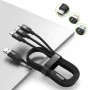 Кабель 3 в 1 для зарядки USB с разъемами Type-C, Lightning и Micro USB / Кабель быстрая зарядка до 6A 26X-202