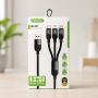 Кабель 3 в 1 для зарядки USB с разъемами Type-C, Lightning и Micro USB / Кабель быстрая зарядка до 6A 26X-202