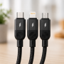Кабель 3 в 1 для зарядки USB с разъемами Type-C, Lightning и Micro USB / Кабель быстрая зарядка до 6A 26X-202
