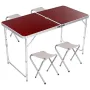 УЦЕНКА! Стол алюминиевый раскладной для пикника + 4 стула, чемодан (Плохая упаковка 3435)