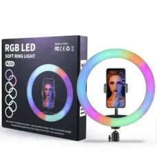 УЦЕНКА! Кольцевая LED лампа RGB MJ26 (управление на проводе) (Плохая упаковка, нет держателя под телефон 3277)