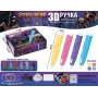 Дитяча 3D-ручка для малювання з екопластиком 3D-6-2 набір з трафаретами Бузковий Рожевий