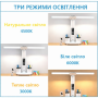 Світлодіодна настільна лампа з двома плафонами на акумуляторі з термометром, годинником, календарем