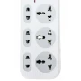 Сетевой фильтр удлинитель 2м, 2500Вт, 6×220В, 2хUSB, 1хType-C, WL-1, Белый / Сетевой удлинитель с выключателем