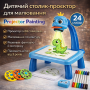 УЦЕНКА! Детский столик проектор для рисования Projector Painting набор с проектором, фломастеры Синий (Плохая упаковка 3429)