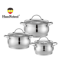 Набір каструль Haus Roland HR114-1, 3 шт. з неіржавкої сталі 1,9/2,7/3,6 л. Сріблястий (HR114-1)