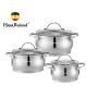 Набір каструль Haus Roland HR114-1, 3 шт. з неіржавкої сталі 1,9/2,7/3,6 л. Сріблястий (HR114-1)